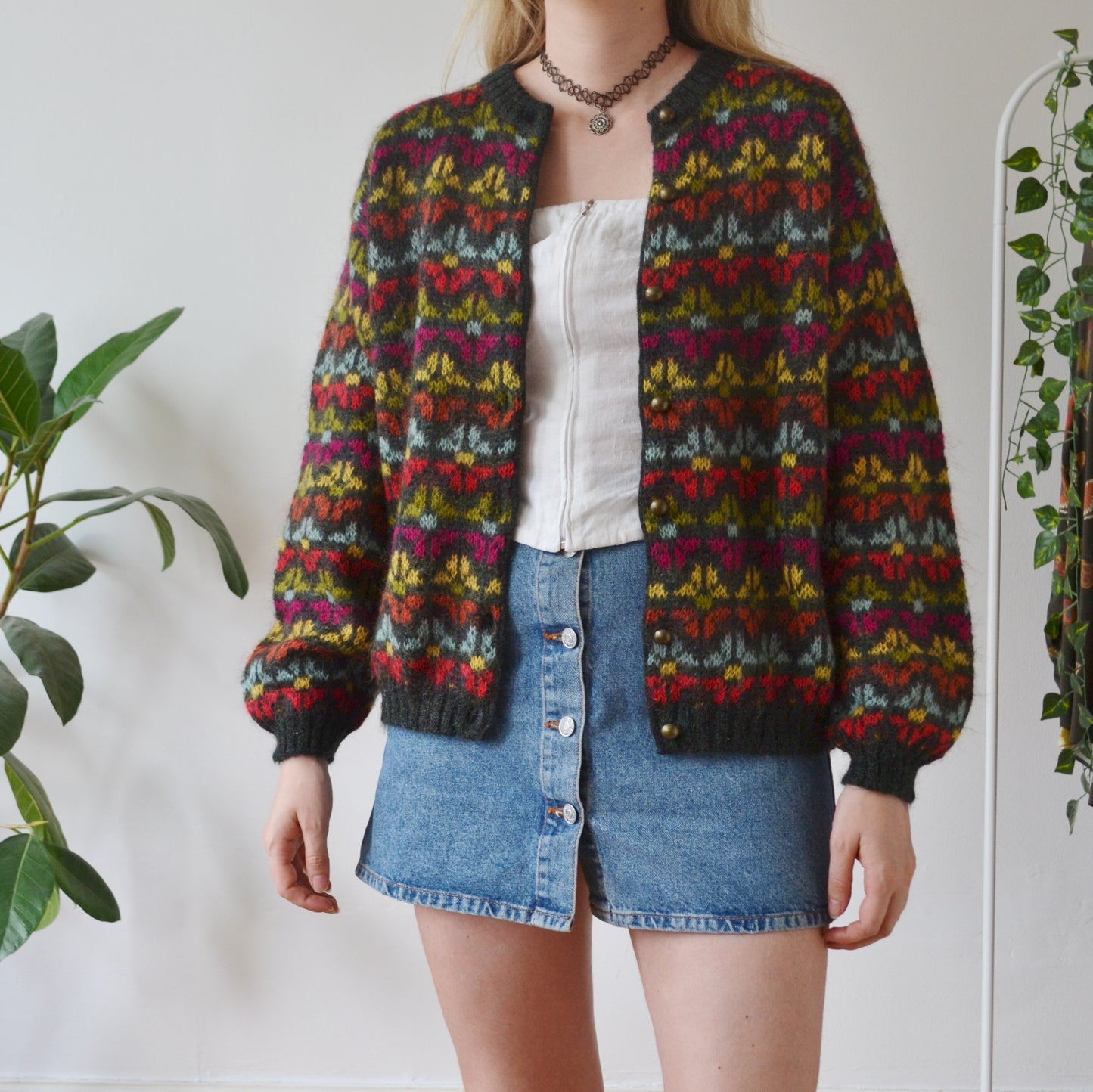 Vintage Colourful Cardigan M