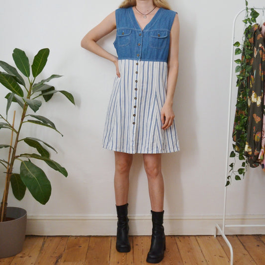 Stripe denim dress M