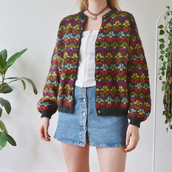 Vintage Colourful Cardigan M