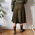 Vintage Khaki Midi Skirt XL