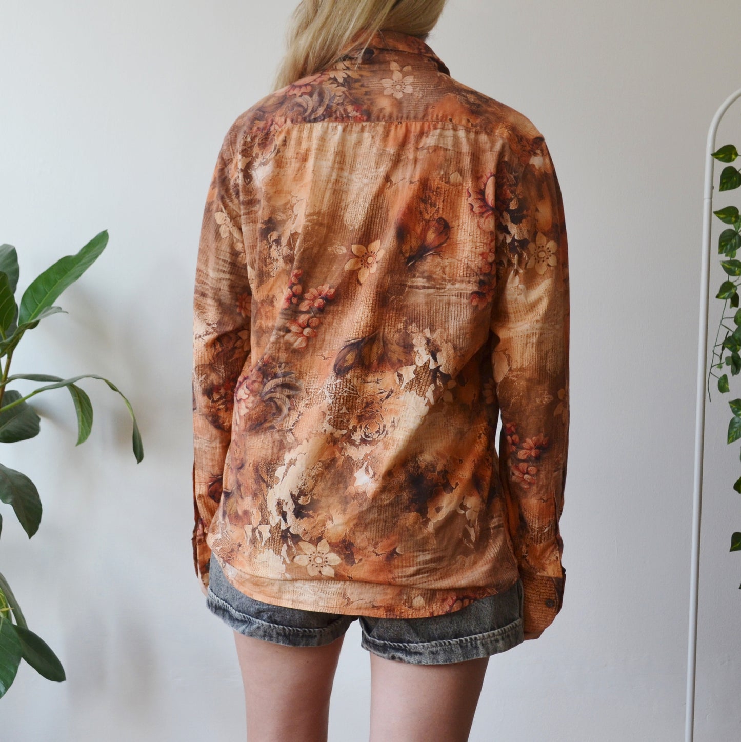 Vintage Abstract Floral Shirt M