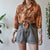 Vintage Abstract Floral Shirt M