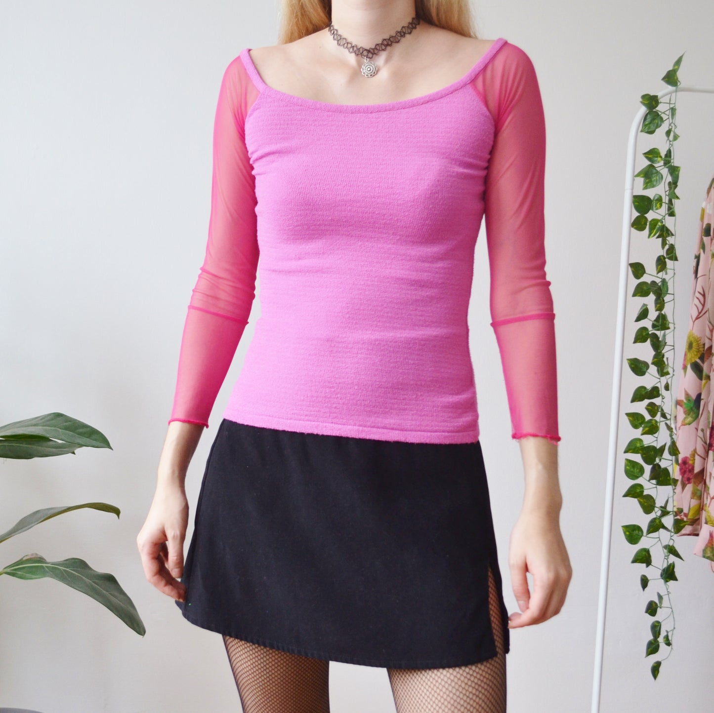 Mesh sleeve top XS