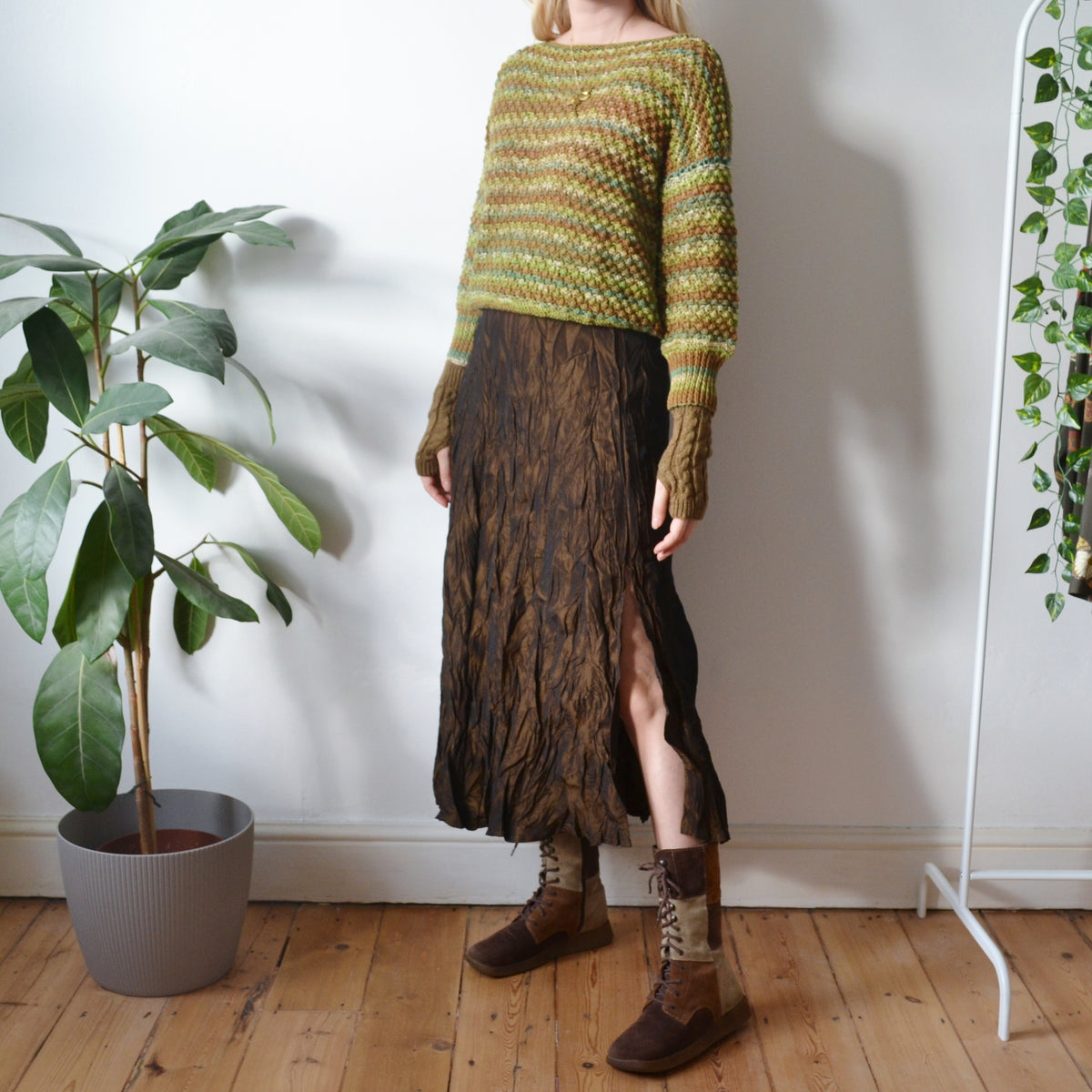 Vintage Crinkle Skirt S