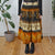 Vintage Boho Maxi Skirt L