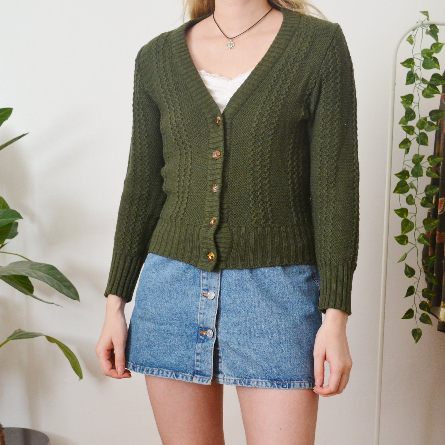 Vintage Green Cardigan S