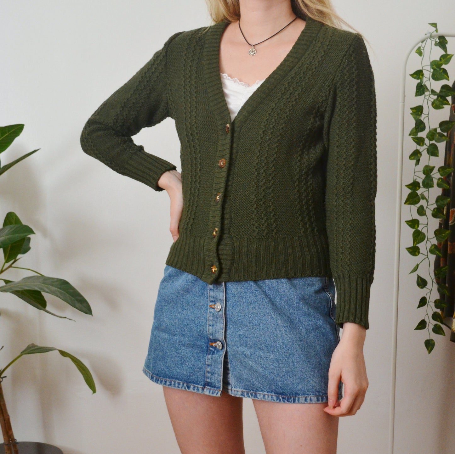 Vintage Green Cardigan S