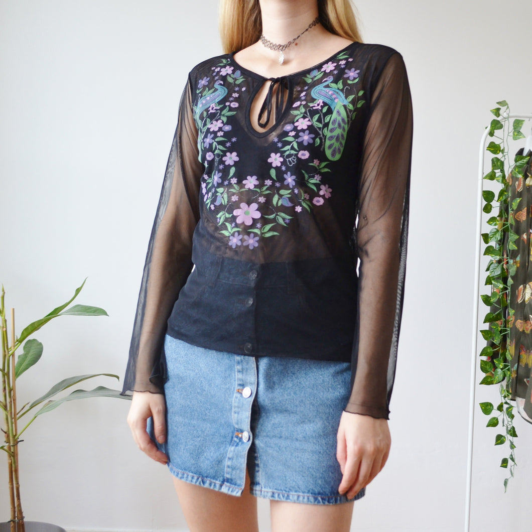Peacock blouse S
