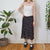 Vintage Black Floral Skirt L