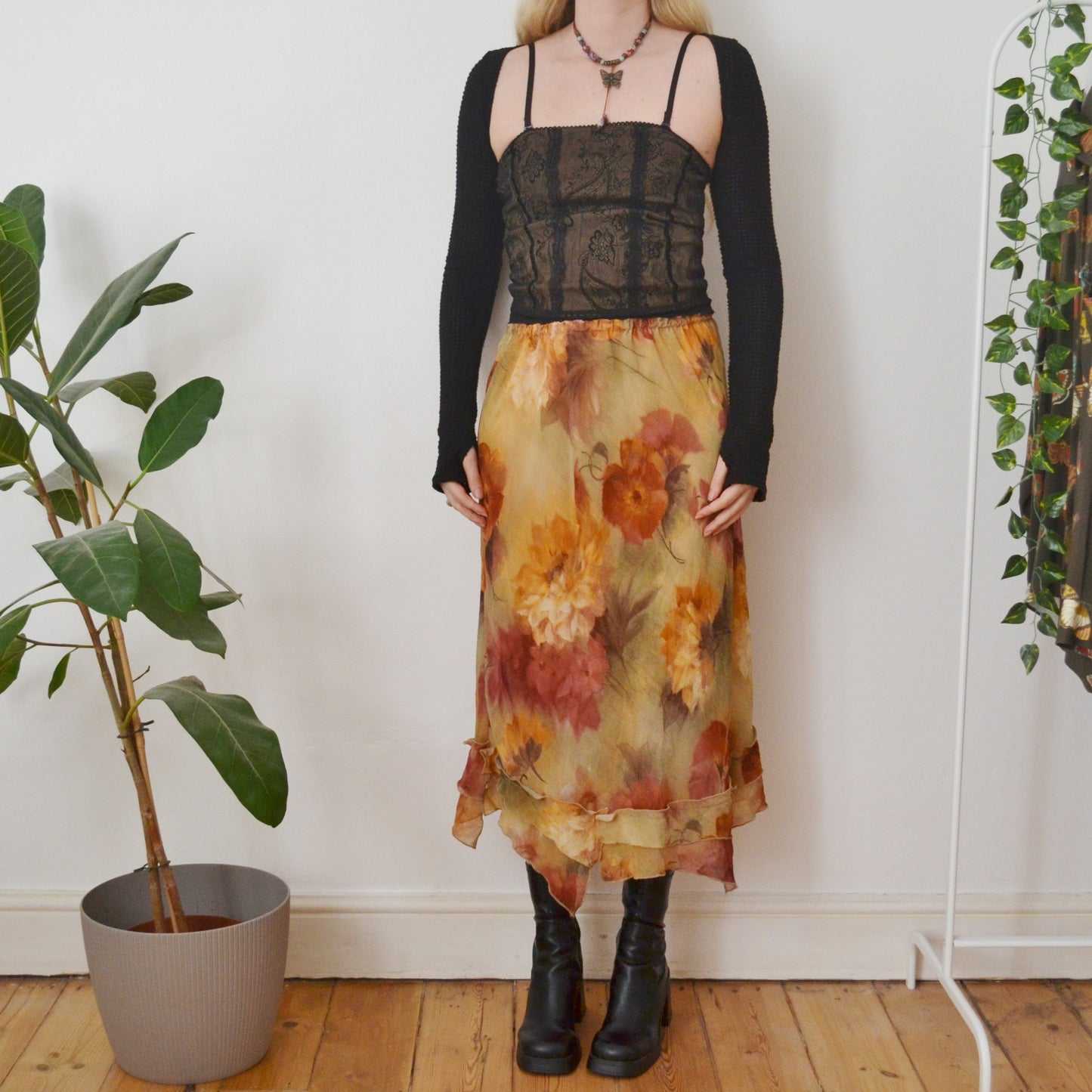 Vintage Floral Skirt M