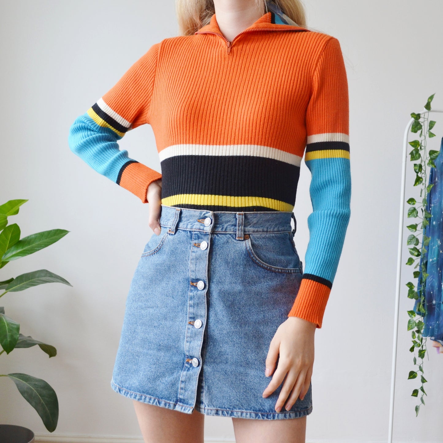 Zip neck jumper S