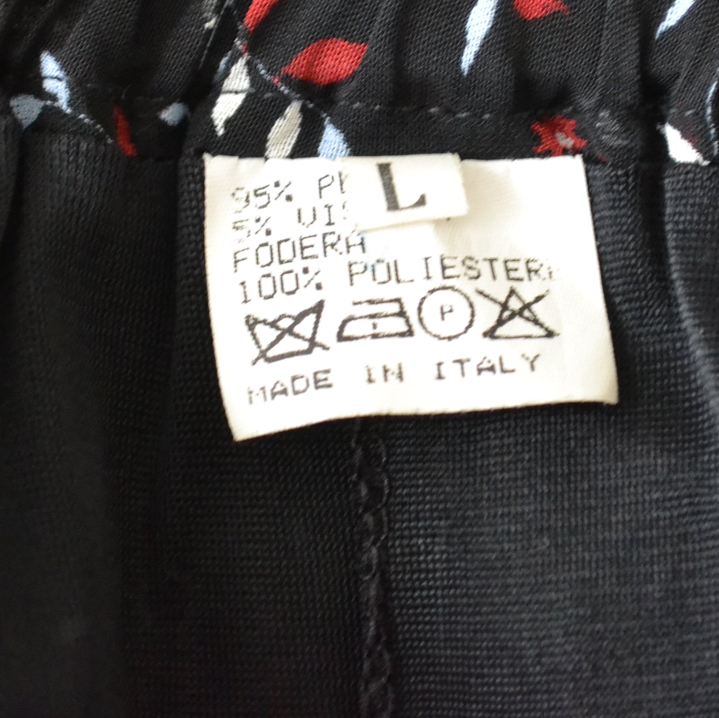 Vintage Black Floral Skirt L