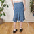 Vintage Blue Floral Skirt L