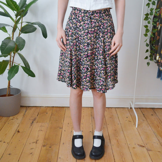 Vintage Floral Skirt S