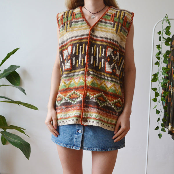 Retro sweater vest XL