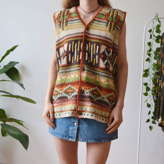 Retro sweater vest XL
