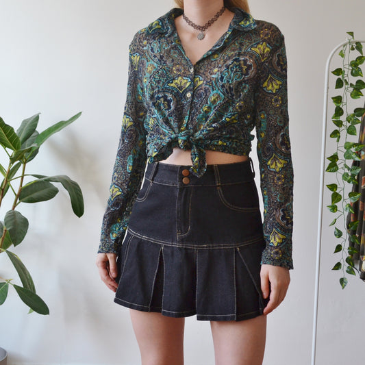 Vintage Paisley Mesh Blouse