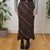 Vintage Brown Maxi Skirt L