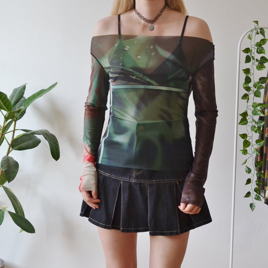 Vintage Y2K Mesh Top L
