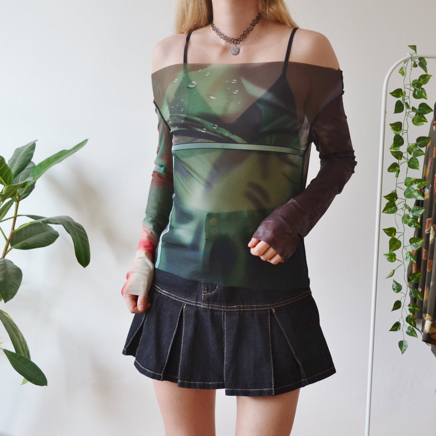 Vintage Y2K Mesh Top L