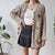 Vintage Floral Beige Cardigan M