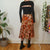 Velvet floral skirt M