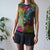 Y2K Floral Mesh Vest L