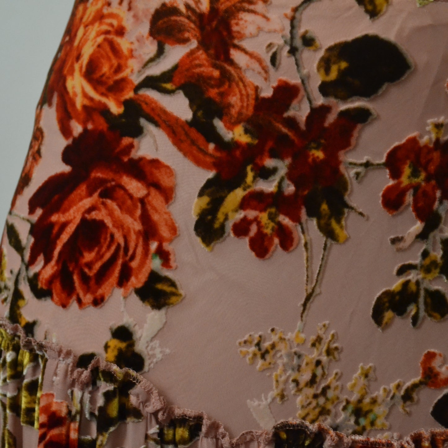 Velvet floral skirt M