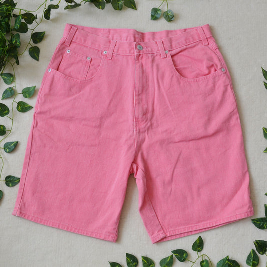 Pink denim shorts 34W