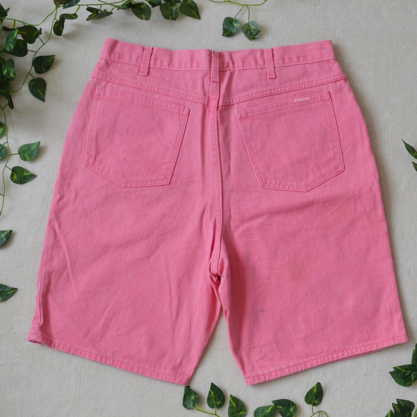 Pink denim shorts 34W