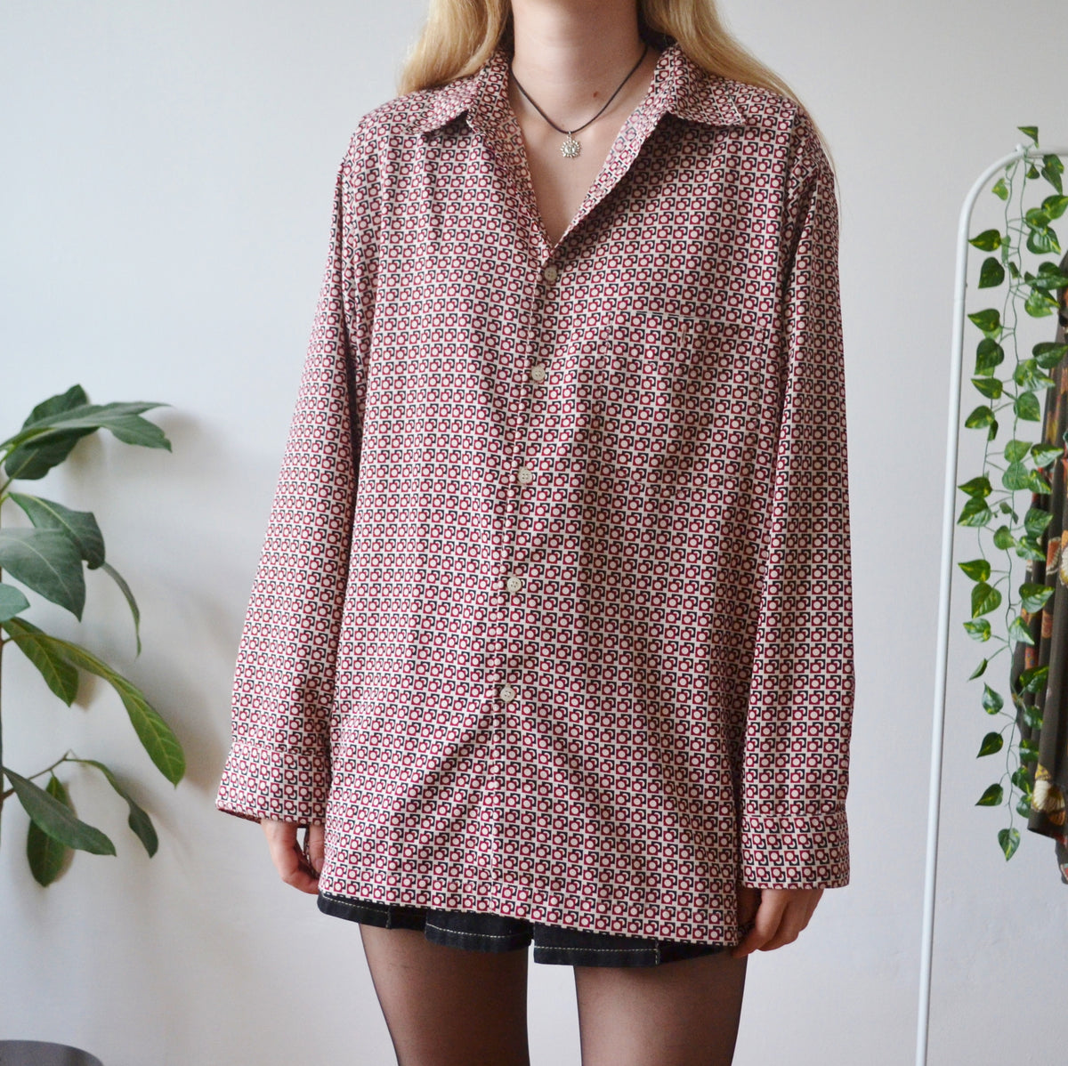 Vintage Geometric Shirt L
