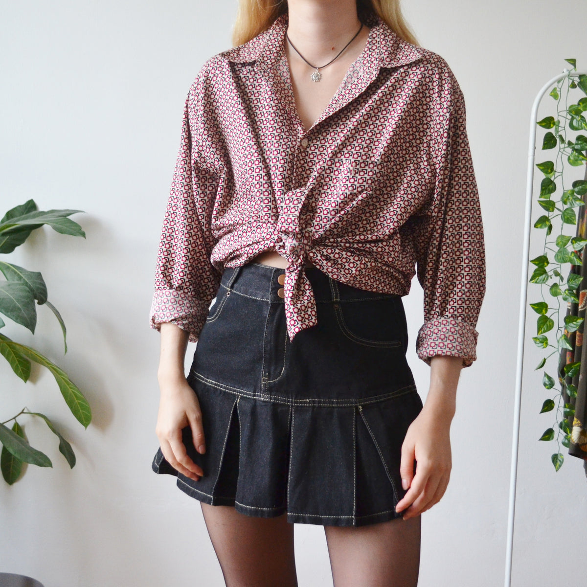 Vintage Geometric Shirt L