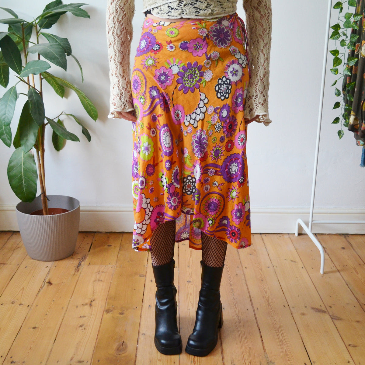 Vintage Floral Skirt S