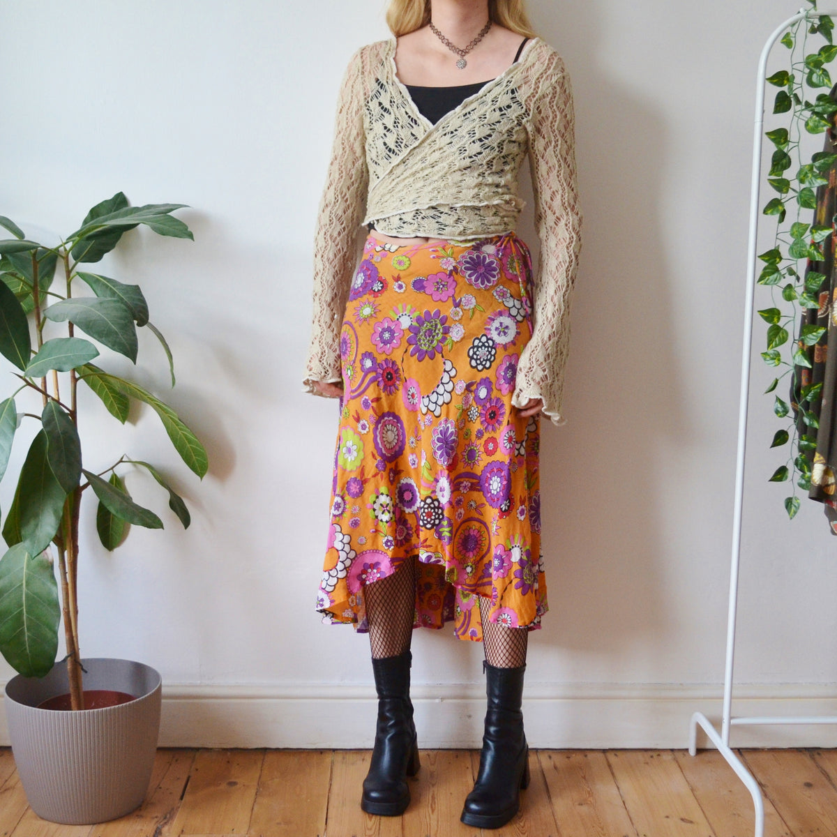 Vintage Floral Skirt S