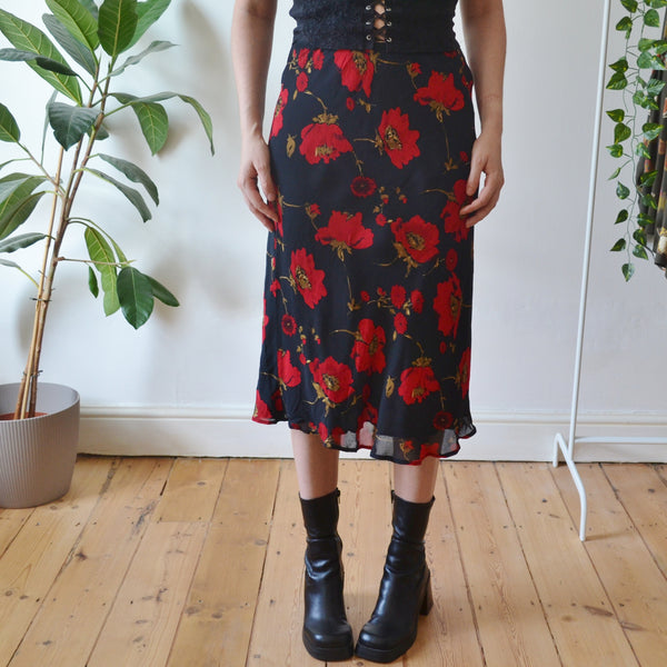 Vintage Floral Skirt M