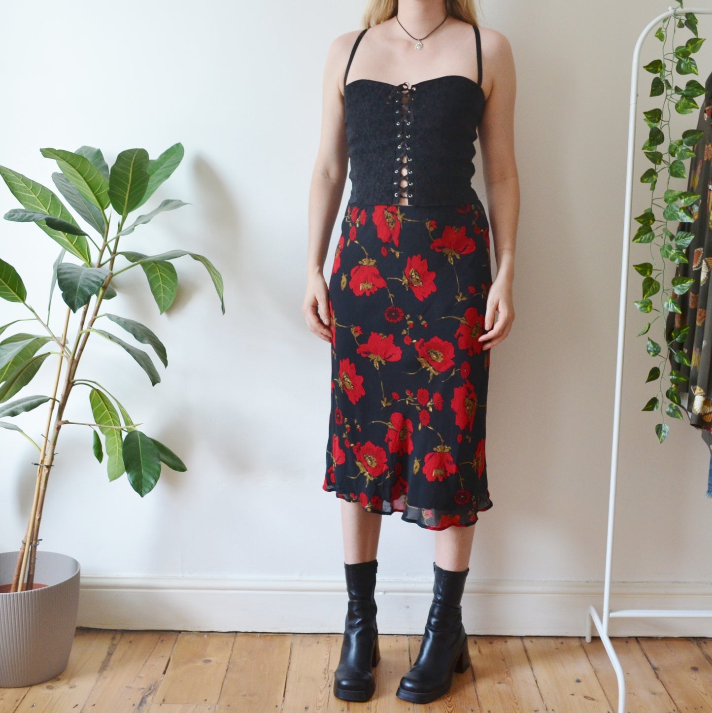 Vintage Floral Skirt M