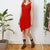 Red mesh dress S