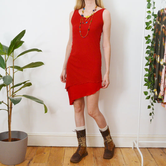 Red mesh dress S