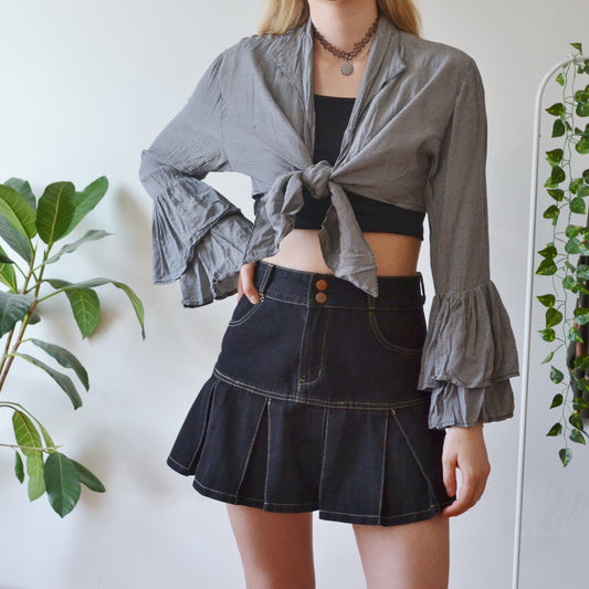 Vintage Gingham Tie Up Top M