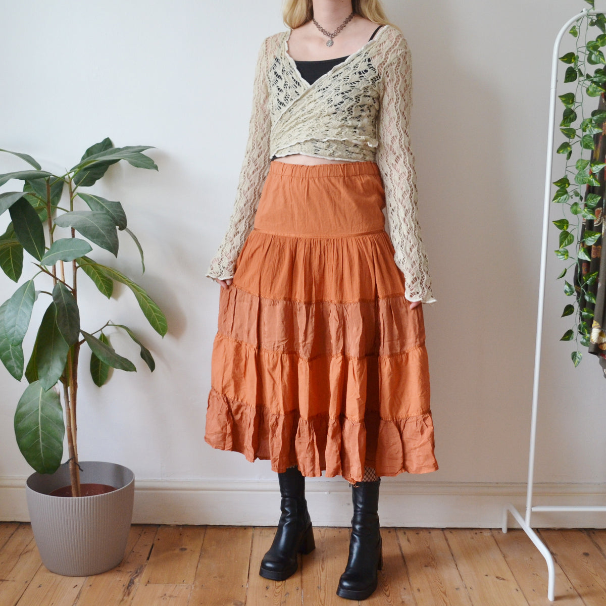 Vintage Pumpkin Skirt M