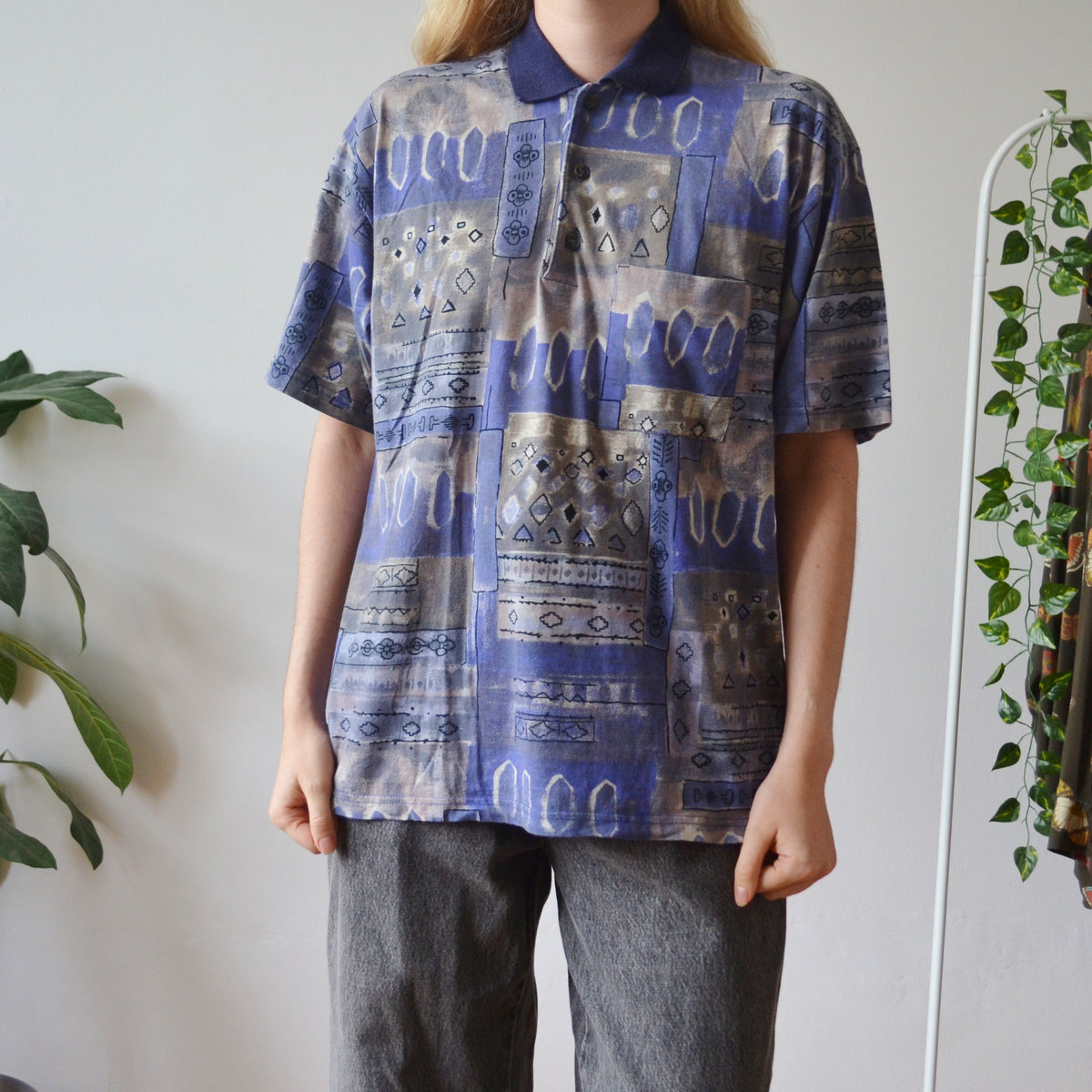 Vintage Retro Polo Top L