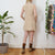 Beige cord pinafore S