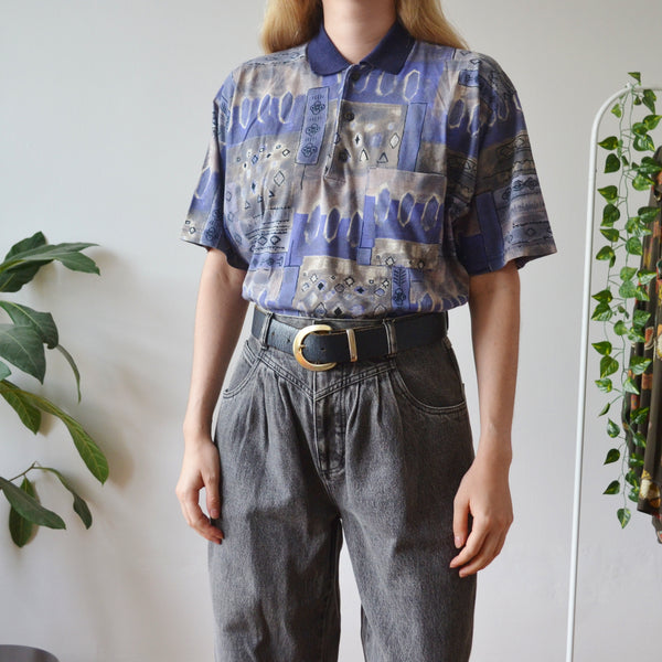 Vintage Retro Polo Top L