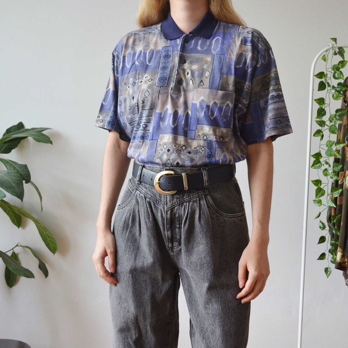 Vintage Retro Polo Top L