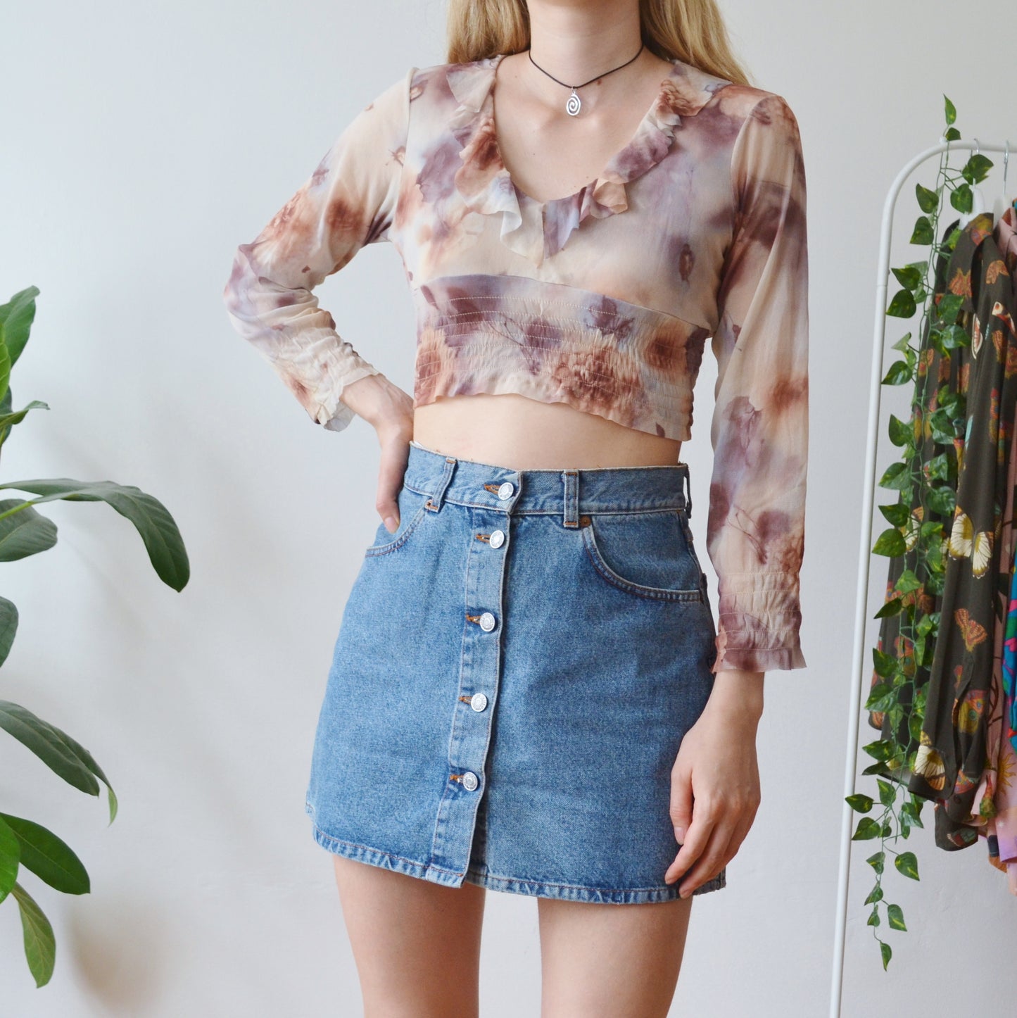 Mesh blouse M