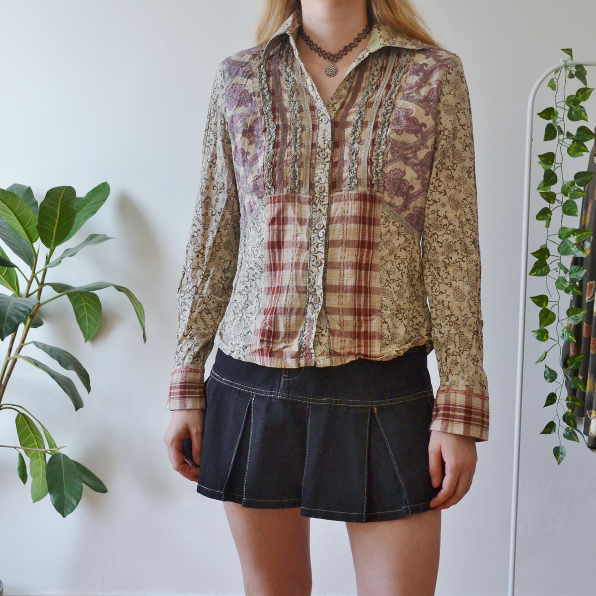 Vintage Y2K Patchwork Blouse 12