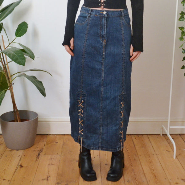 Denim maxi skirt L