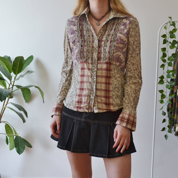 Vintage Y2K Patchwork Blouse 12