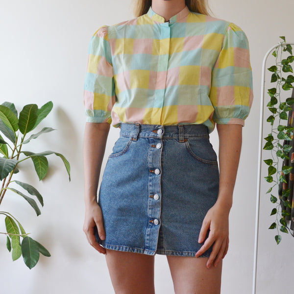 Vintage Patchwork Blouse S