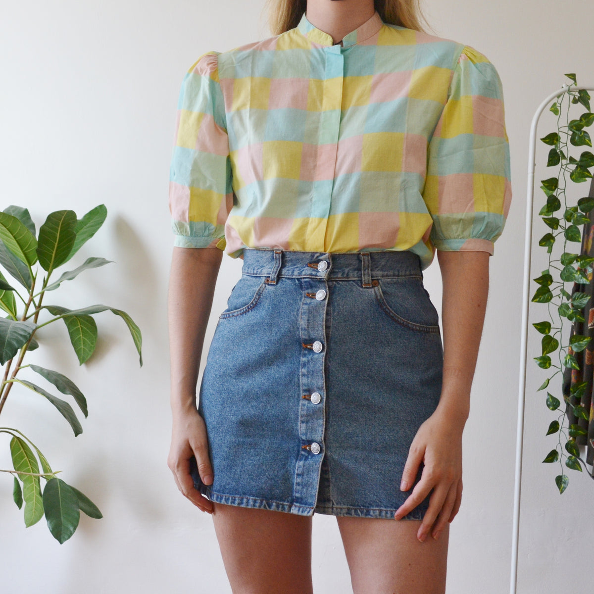 Vintage Patchwork Blouse S